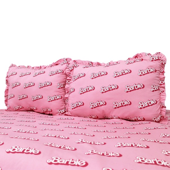 LAST ONE Barbie Ruffle Duvet Cover Set Bed Set w/ Shams Bedding licensed product - Picture 4 of 11
